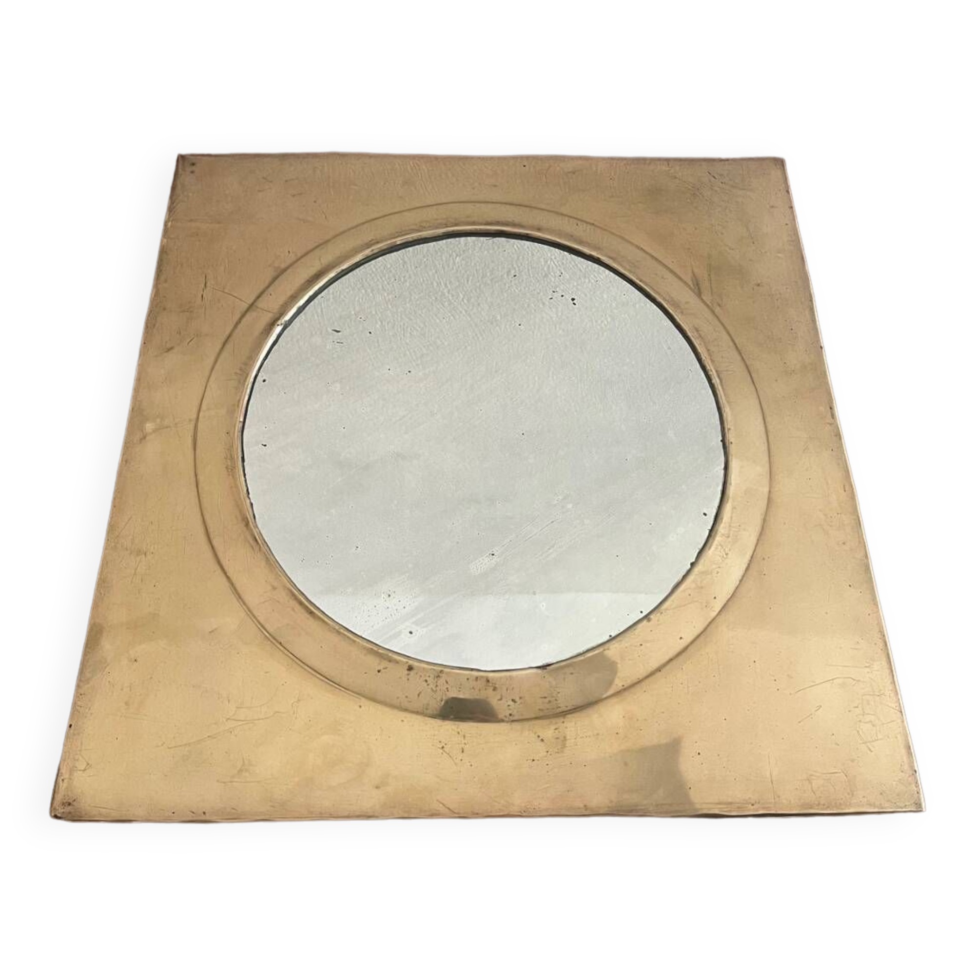 Square brass mirror