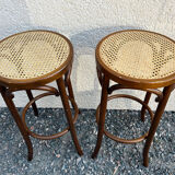 Tabourets bois canné bistrot bar