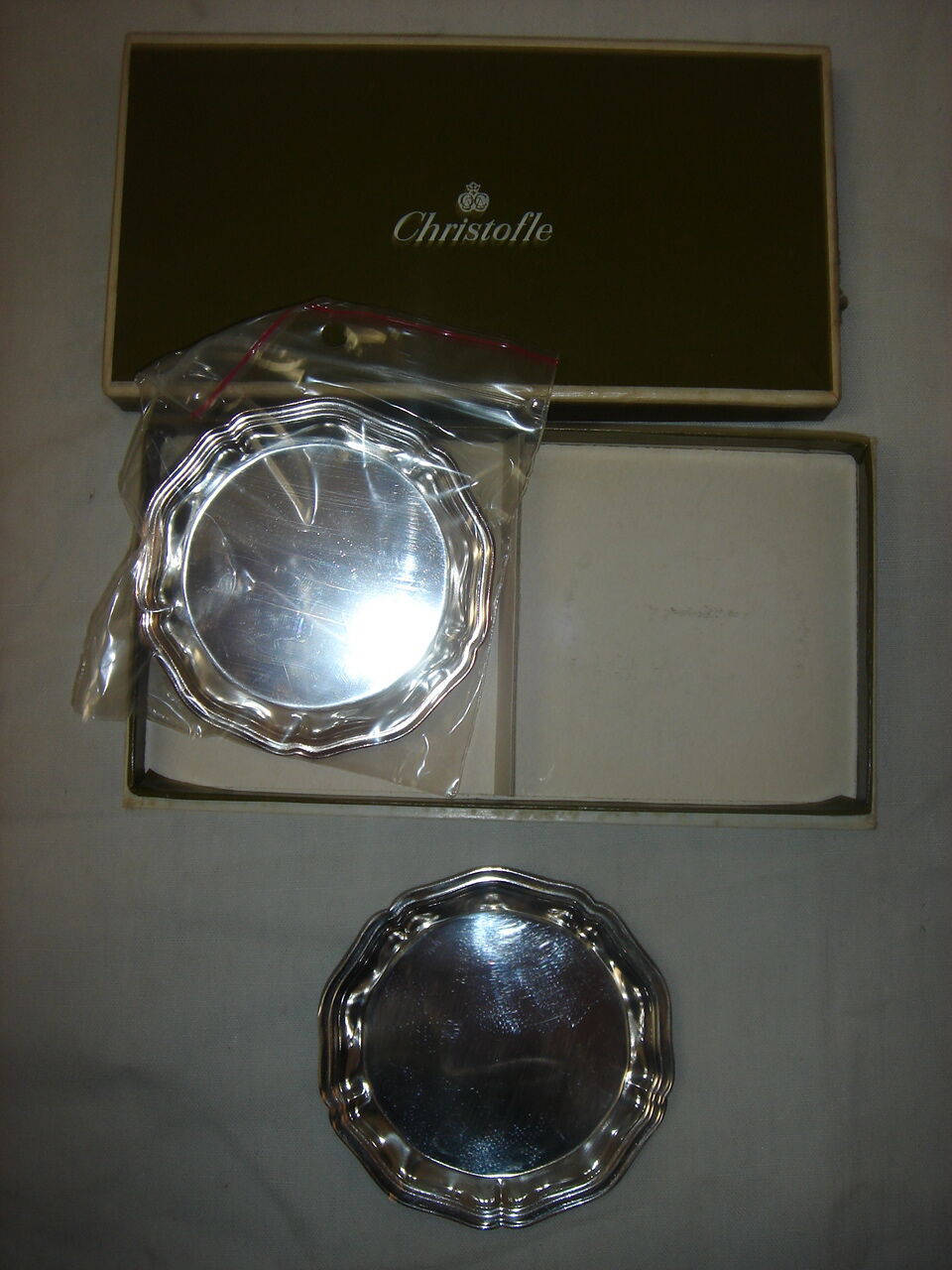 Glass mats Christofle silver metal