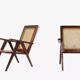 Paire de fauteuils en acajou et cannage 1950