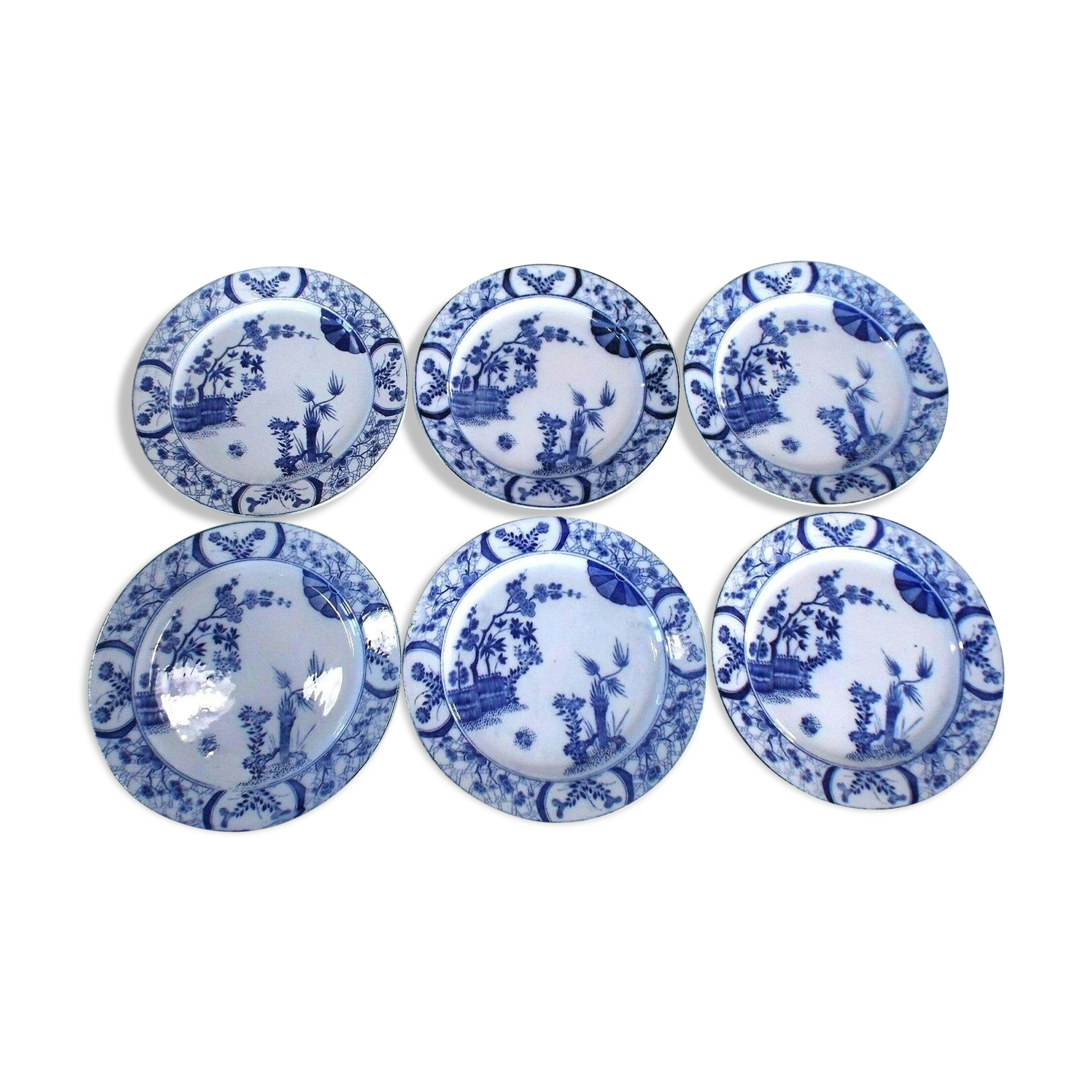 6 dessert plates Creil Montereau model Japan