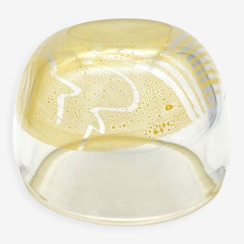 Cendrier en verre soufflé abstrait construit - Le pontil (Nicholas Morin) -vintage design 1993
