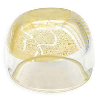 Ashtray in abstract blown glass built - The pontoon (Nicholas Morin) -vintage design 1993