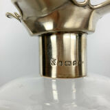 Blown glass carafe and silver frame