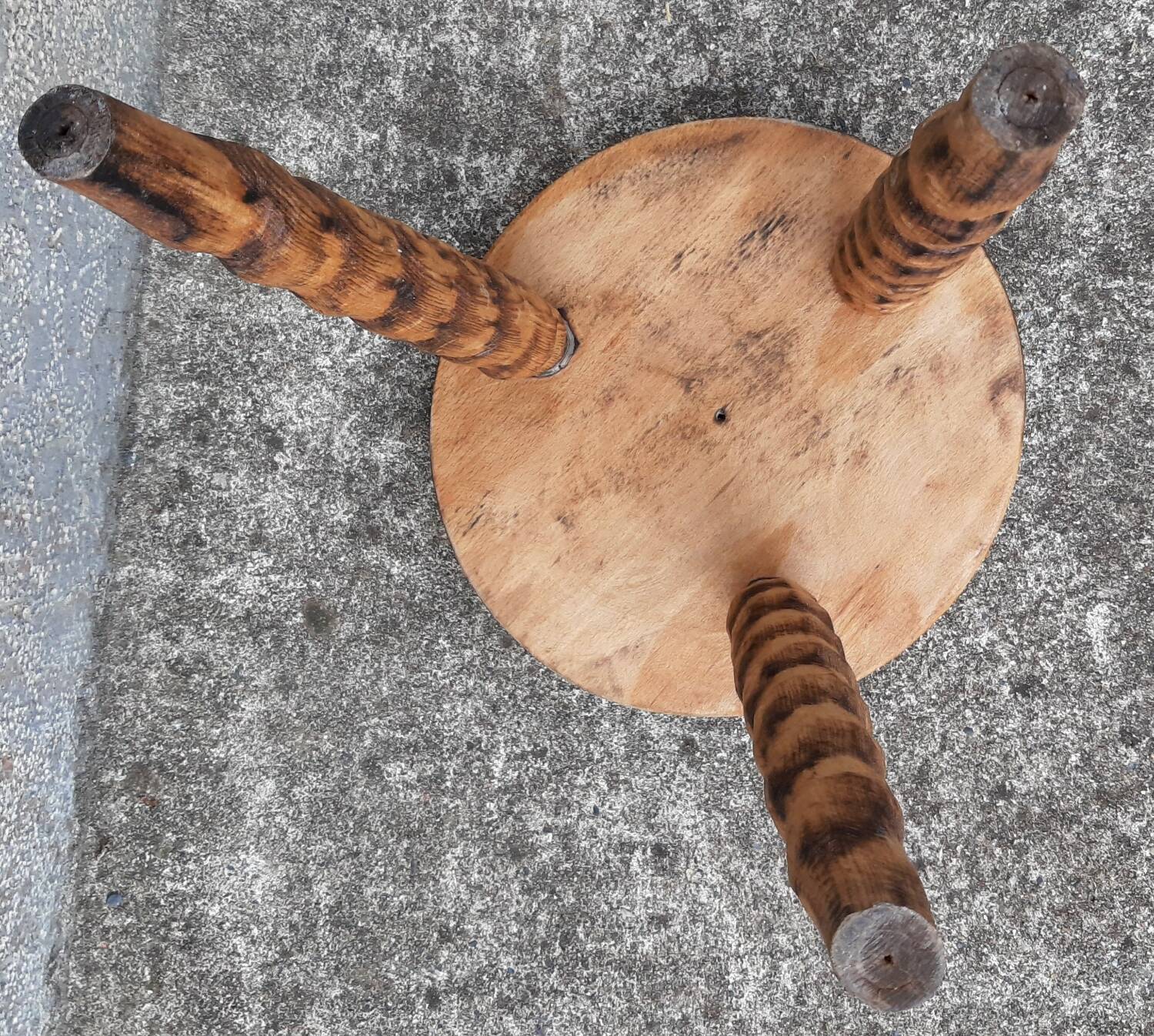 Folk art tripod stool