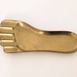 Brass tray in the shape of a foot from the 60s
