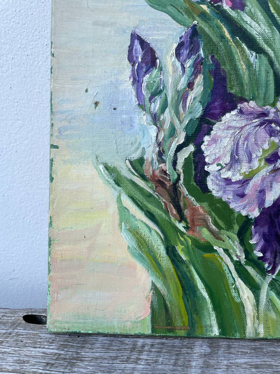 Bouquet of flowers old painting