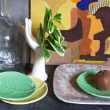 Three ceramic leaf cups 50s