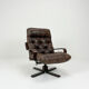 Mid-century leather swivel chair
