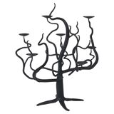 Brutalist Sculptural Chandelier Tree of Life Hand-Forged, 1970s