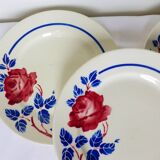 4 assiettes dessert vintage de K&G Luneville modèle Chantal