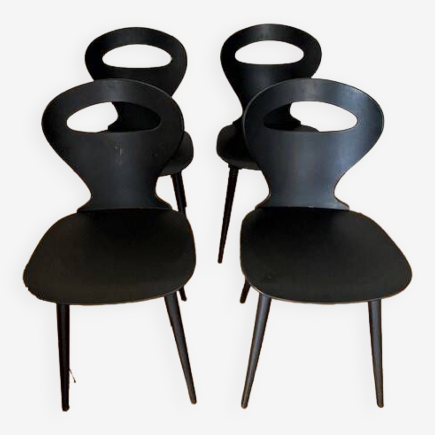 4 chaises iconiques de marque baumann modèle fourmi | Selency