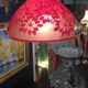 Grande lampe style Art Nouveau – pied en bronze et verre, abat-jour dégagé