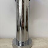 Mid – century Large glass table lamp with blue swirl , 1970s Italy