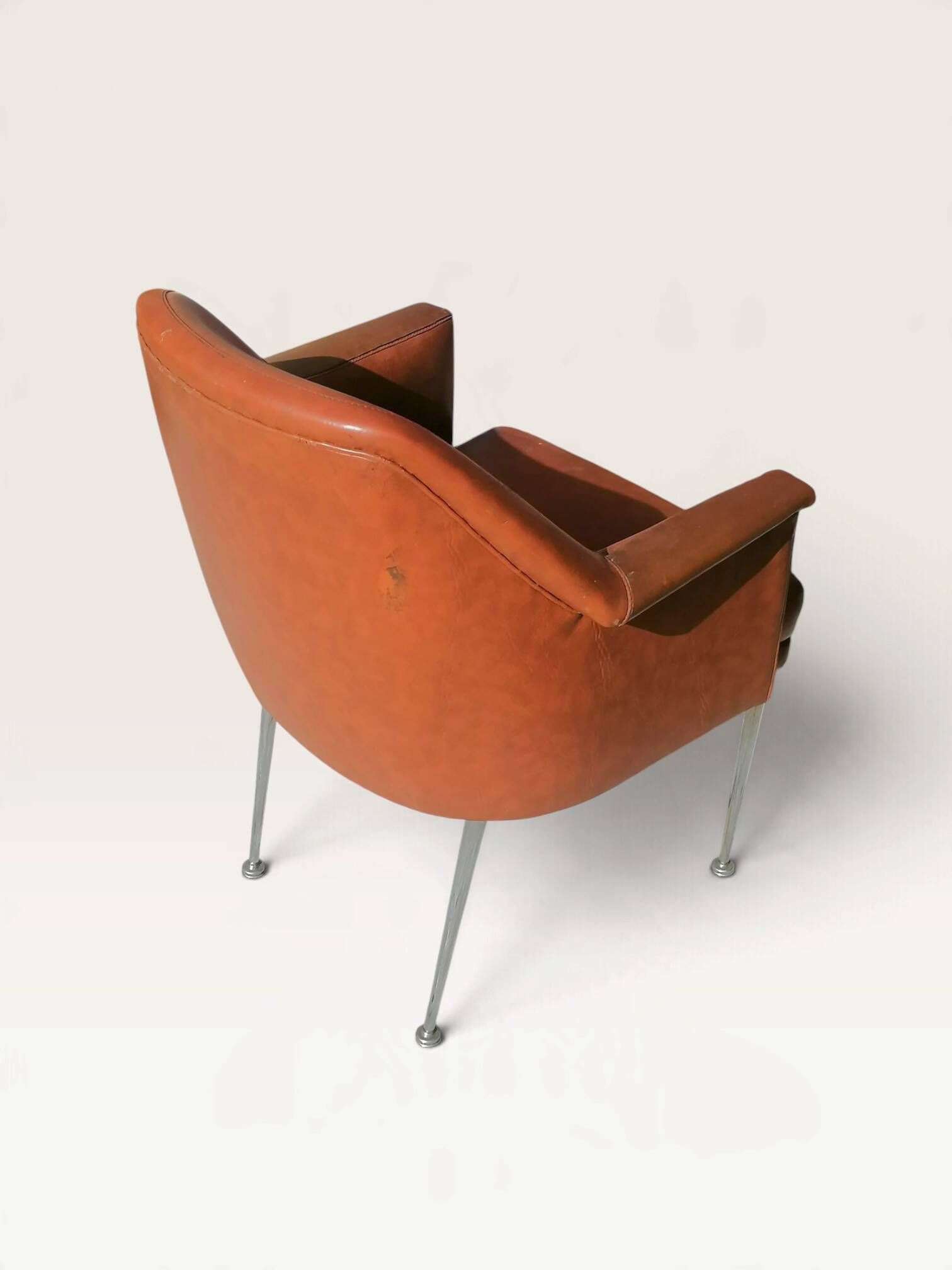 Pair of vintage Deauville brown armchairs - 1950s - 1960s