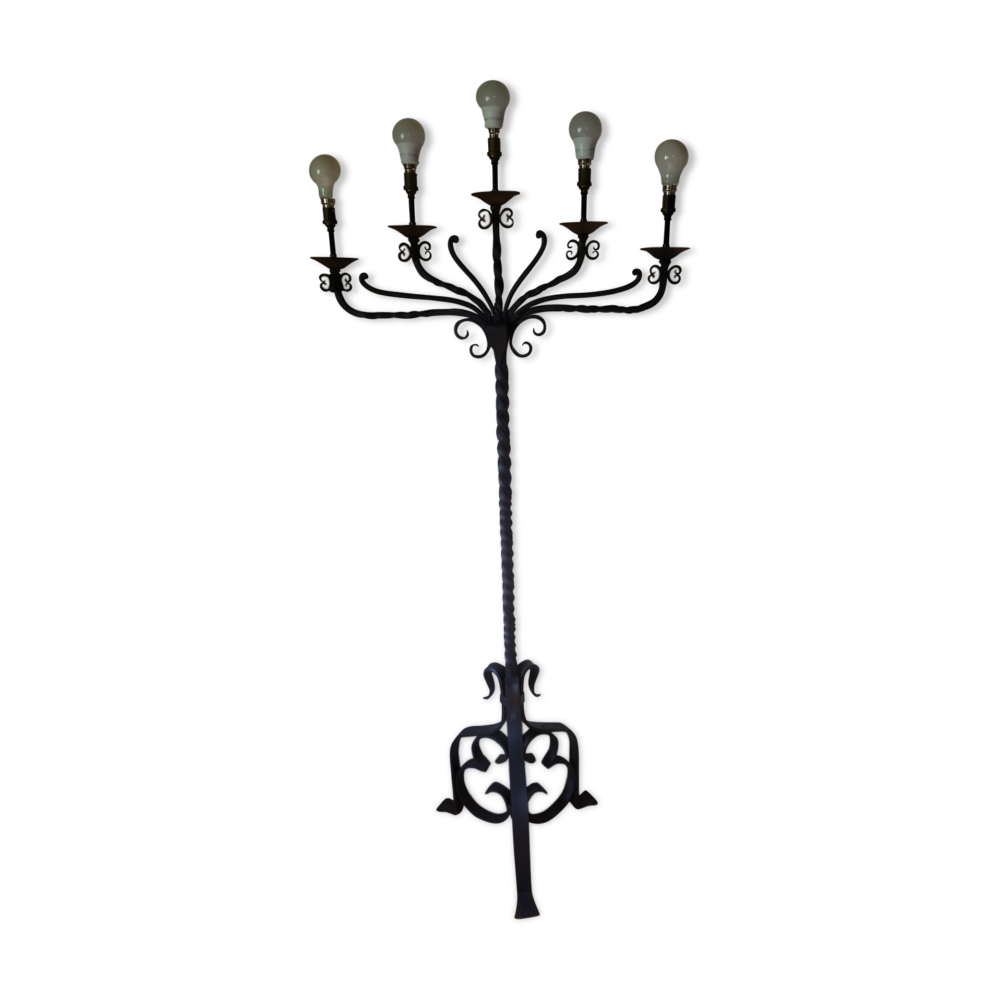 Chandelier 5 electrified high-time wrought iron lights