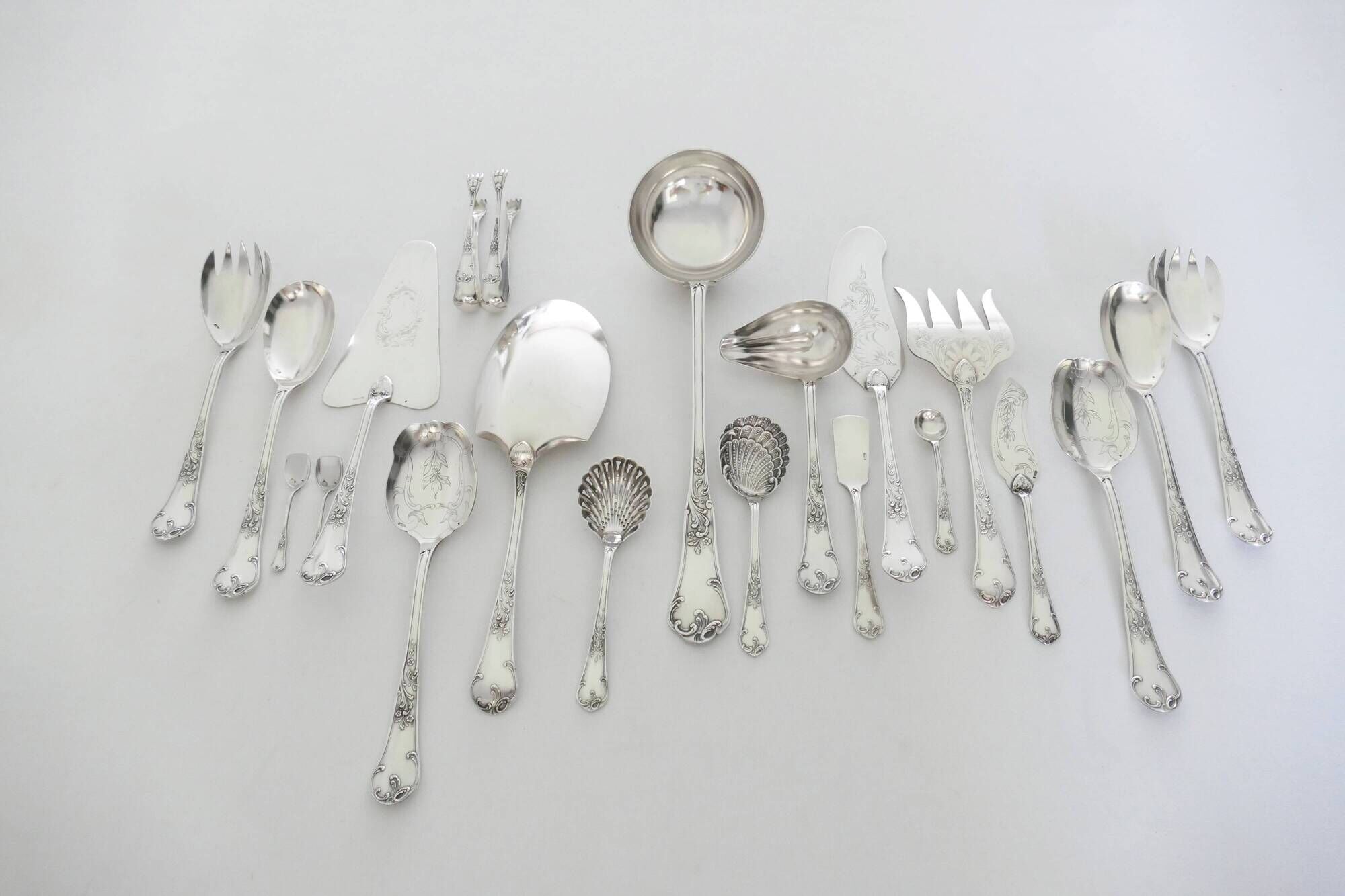 Orfevrerie Wiskemann - Extensive Silver Plated Cutlery Set - 209-piece/12-pax - "N.14 Louis XV"