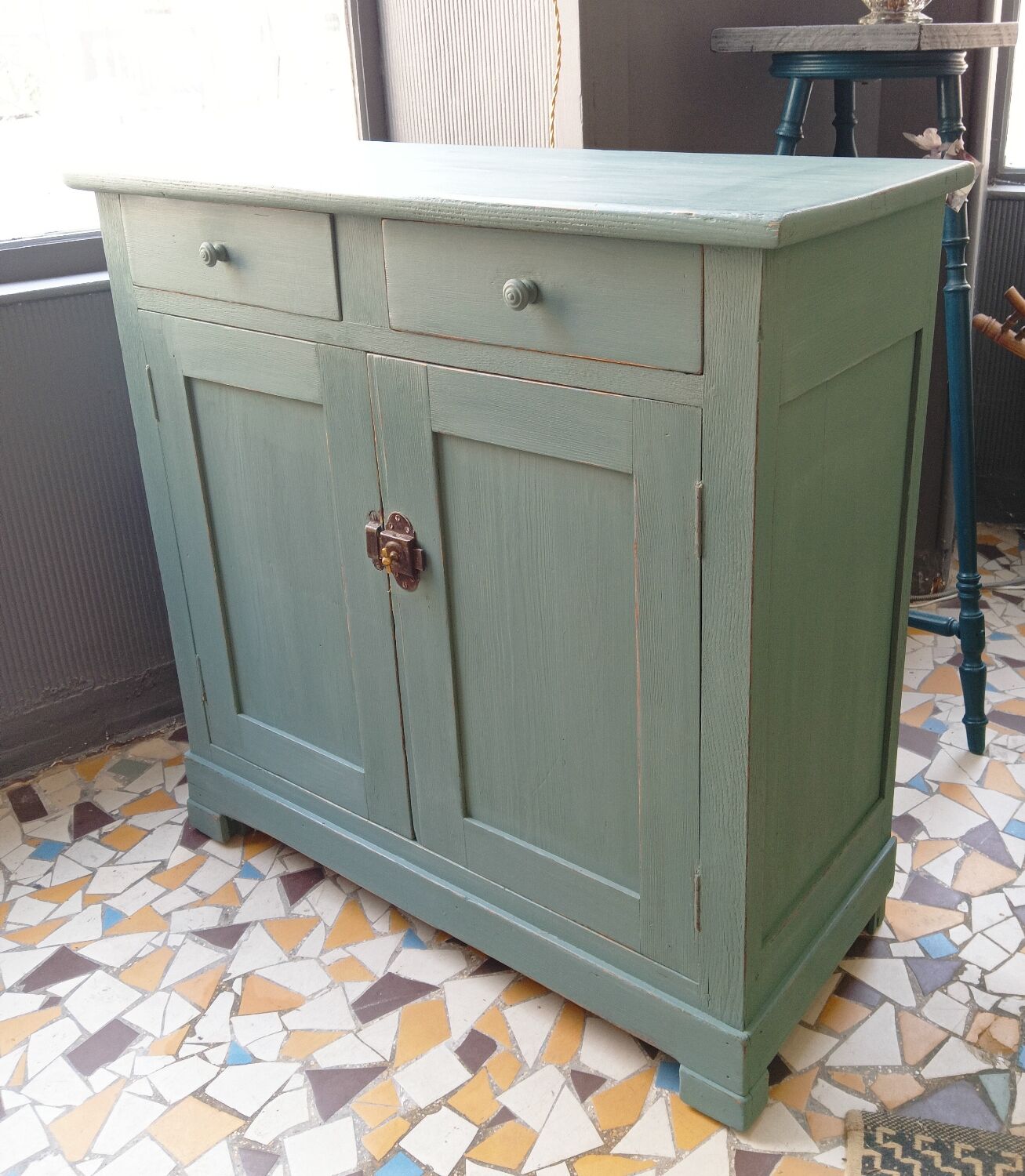 Parisian sideboard gray blue green