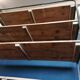 Steel and wooden shelf on wheels