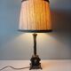 Large antique Empire style lamp in brown marble and bronze – heads of