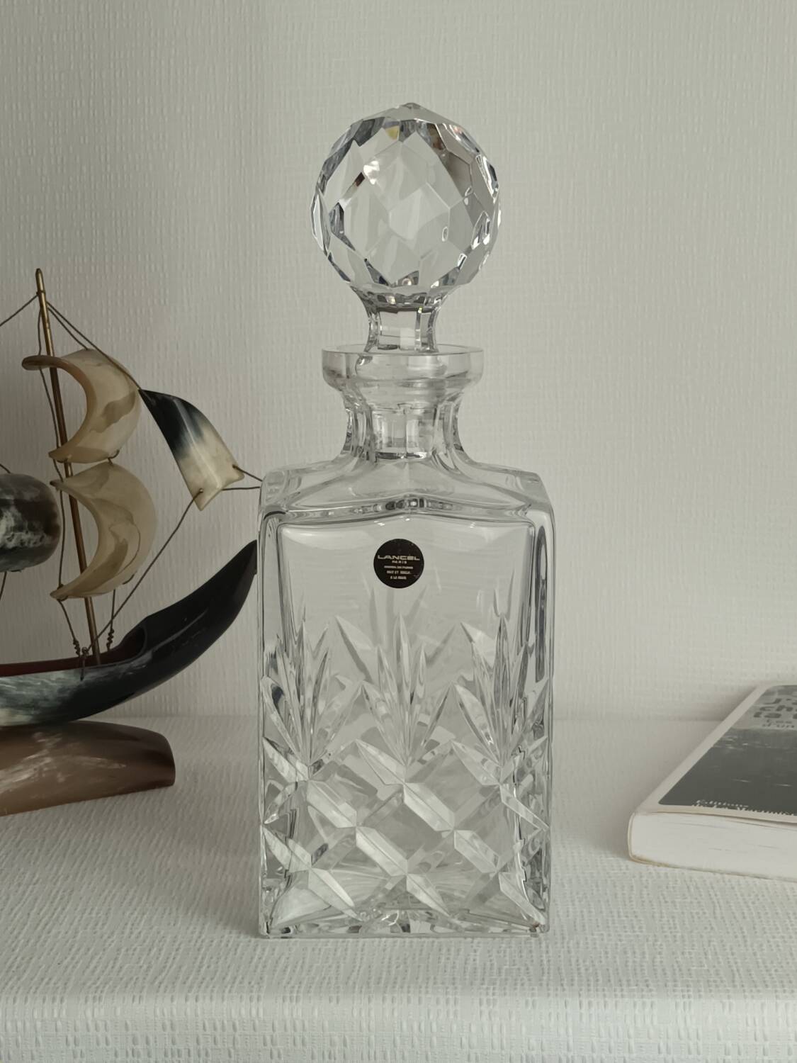 Vintage crystal whisky carafe Lancel Paris