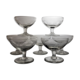 Set of 7 crystal champagne glasses