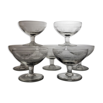 Set de 7 coupes à champagne en cristal