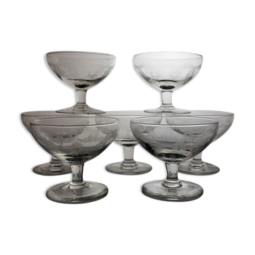 Set de 7 coupes à champagne en cristal