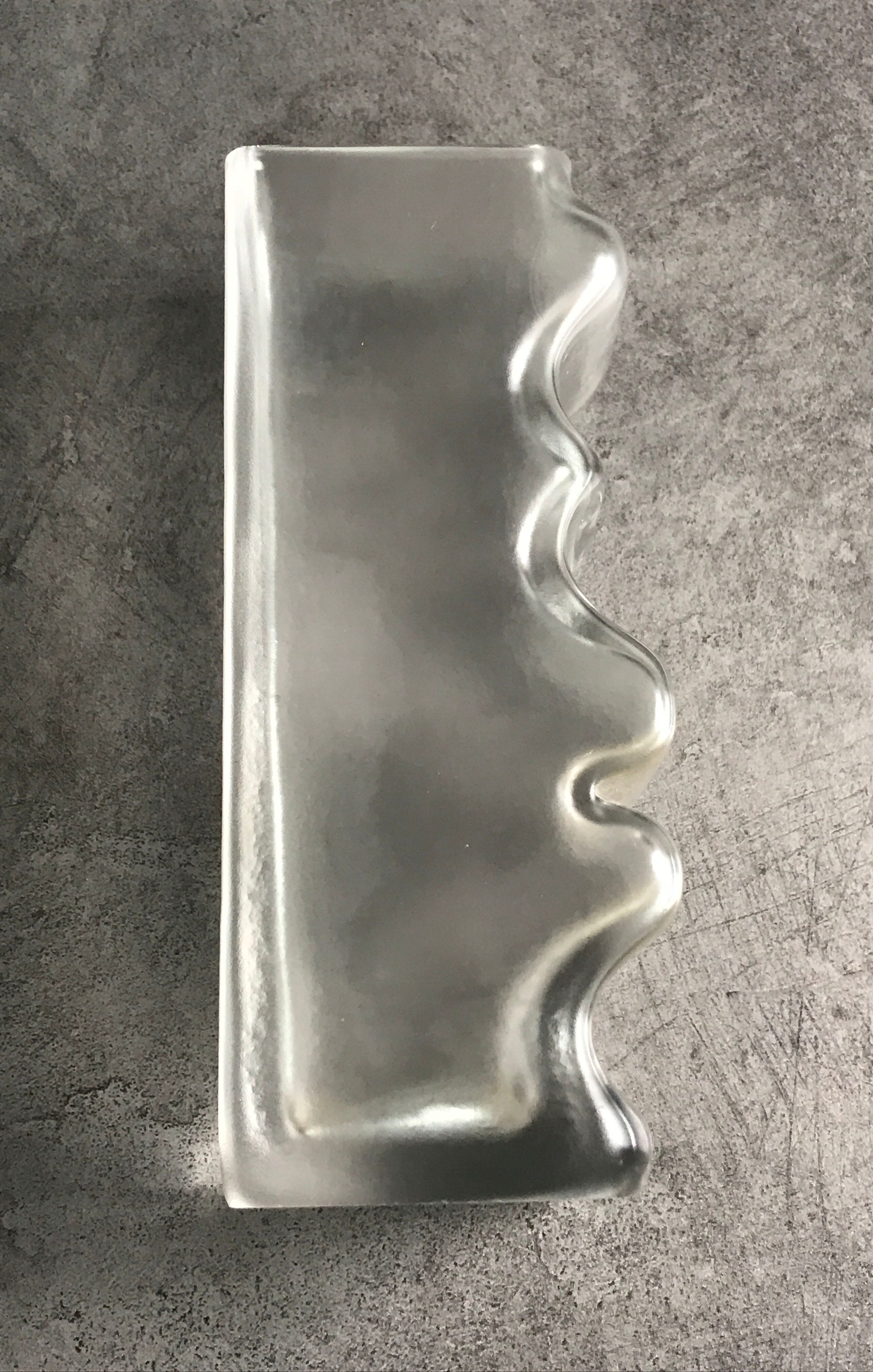 Vase in thick glass with frosted effect stamped by claus josef riedel