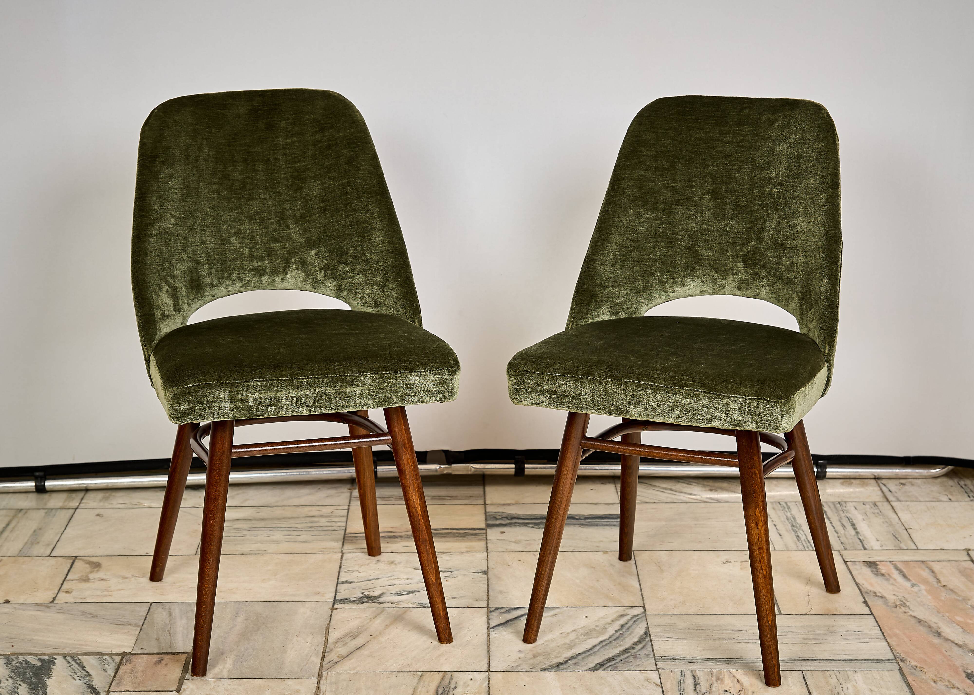 Set of four chairs designed by Radomir Hoffman, TON Czechoslovakia, 1960s.