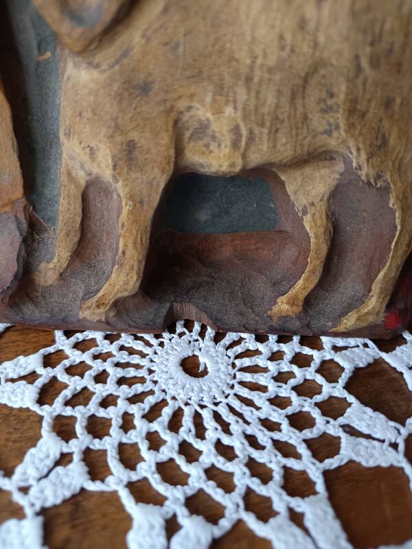 Sculpture en bas-relief Saint Roch et son chien - Art Populaire XXe