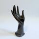 Vintage 1970s black porcelain soliflore ring holder/vase