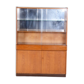 Art Deco Display Cabinet in Oak and Glass, Czech, 1940s