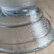 Large pressed moulded glass Art Deco blue frosted cup