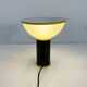 Lampe de table postmoderne  jaune et noire en métal et verre 1980