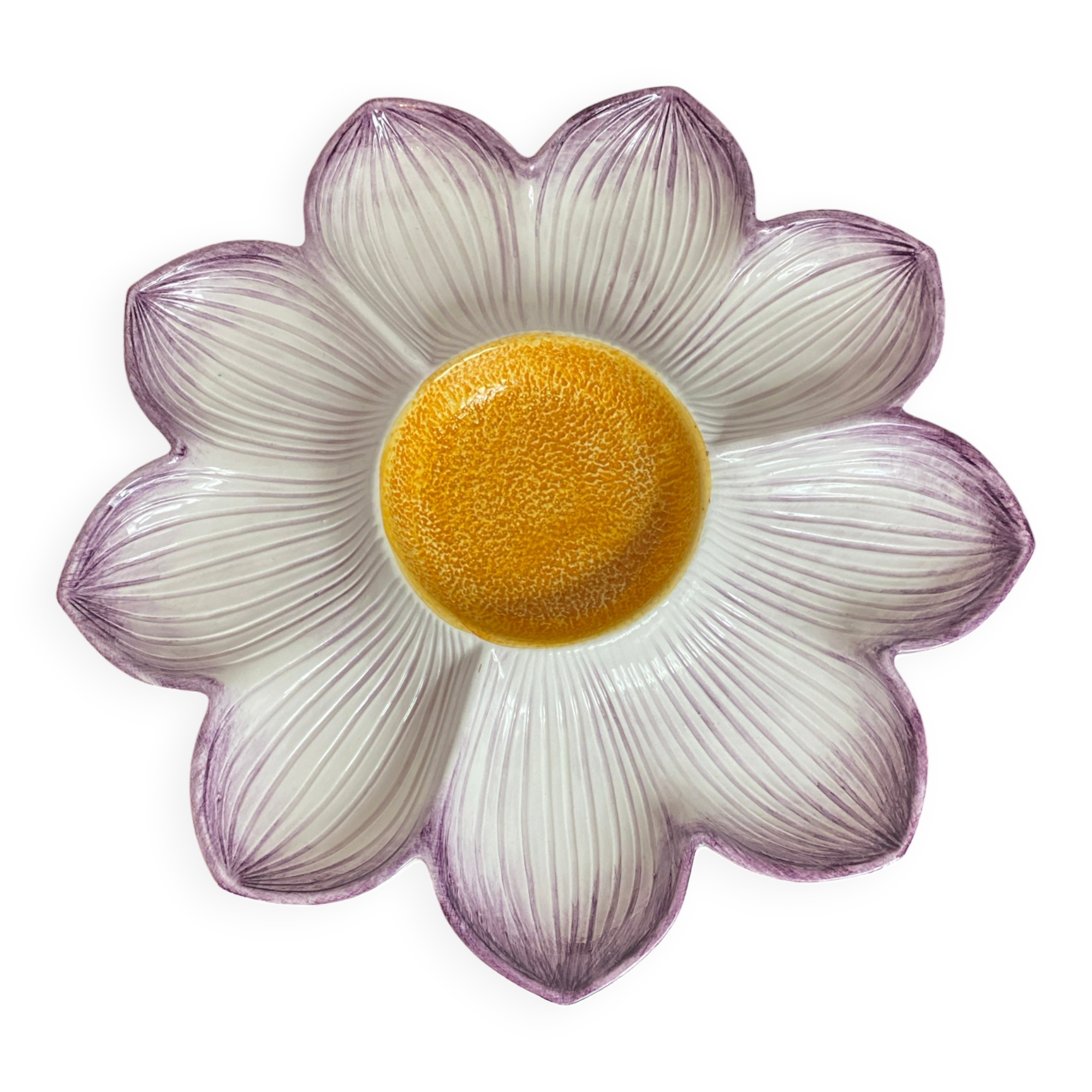 Divided plate, large ceramic flower, Italy