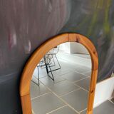 Oval mirror in vintage pine, 100x60 cm