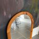 Miroir ovale en pin vintage, 100x60 cm