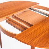 Vintage Scandinavian style table with central extension. Teak wood. France, 1960s