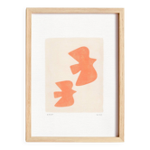 Peinture orange illustration oiseaux signée Eawy