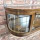Upcycled Art Deco Oak Wall Display Cabinet with Slatted Glass Corners - 195