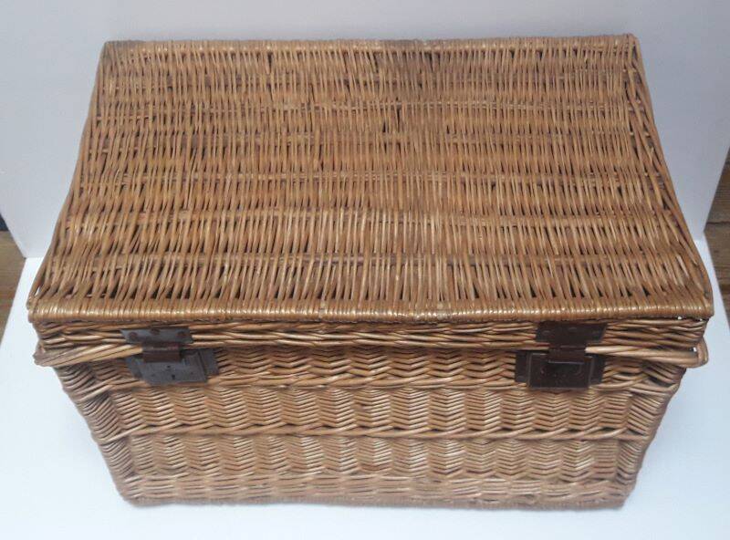 Wicker trunk L75xH53xD48 vintage