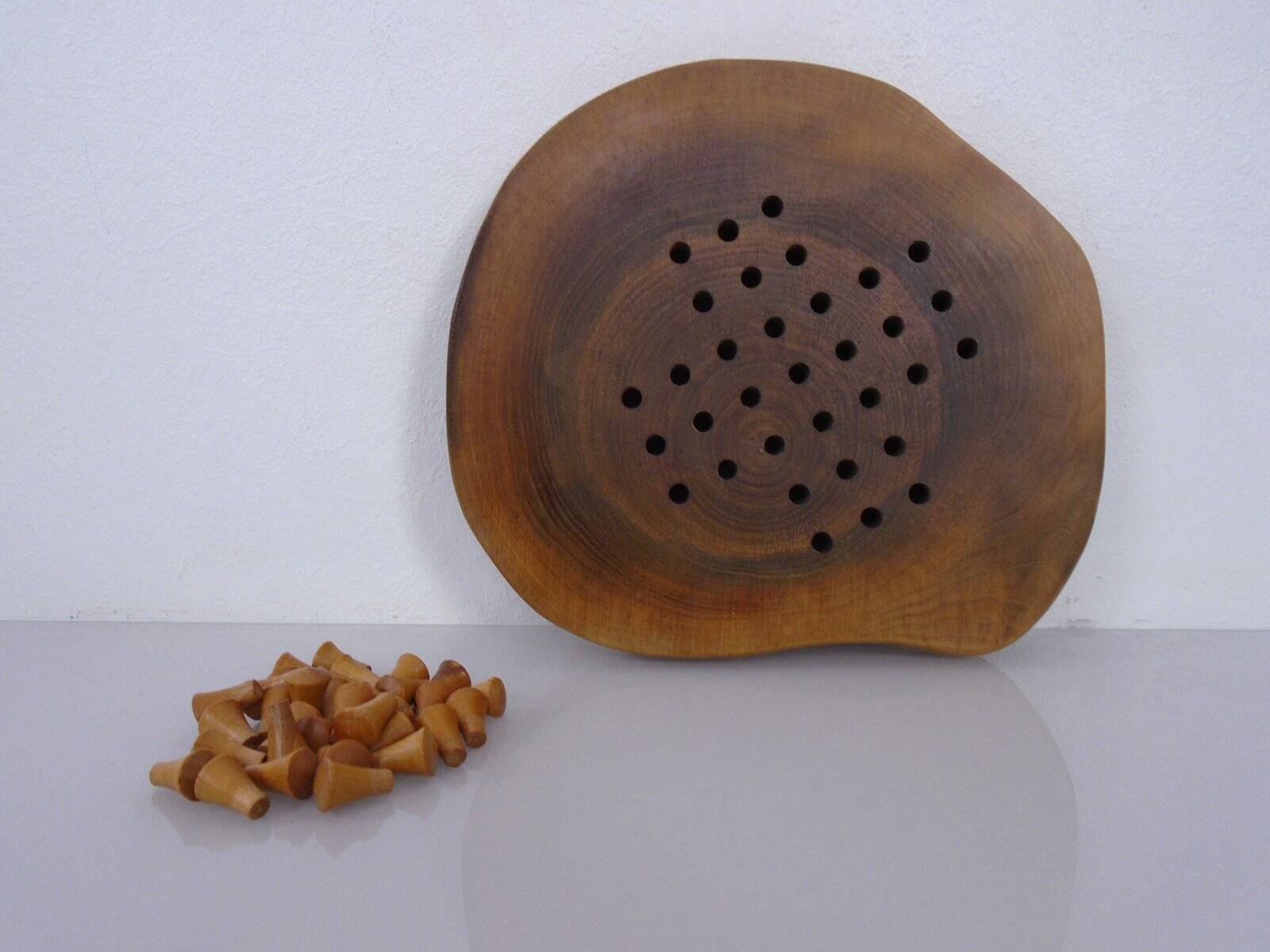 Handcrafted Wooden Solitaire Game, Germany, 1970s