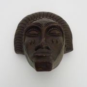 African style terracotta mask signed Siki