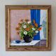 Huile sur toile suédoise, "Motif floral", M Boström Stare