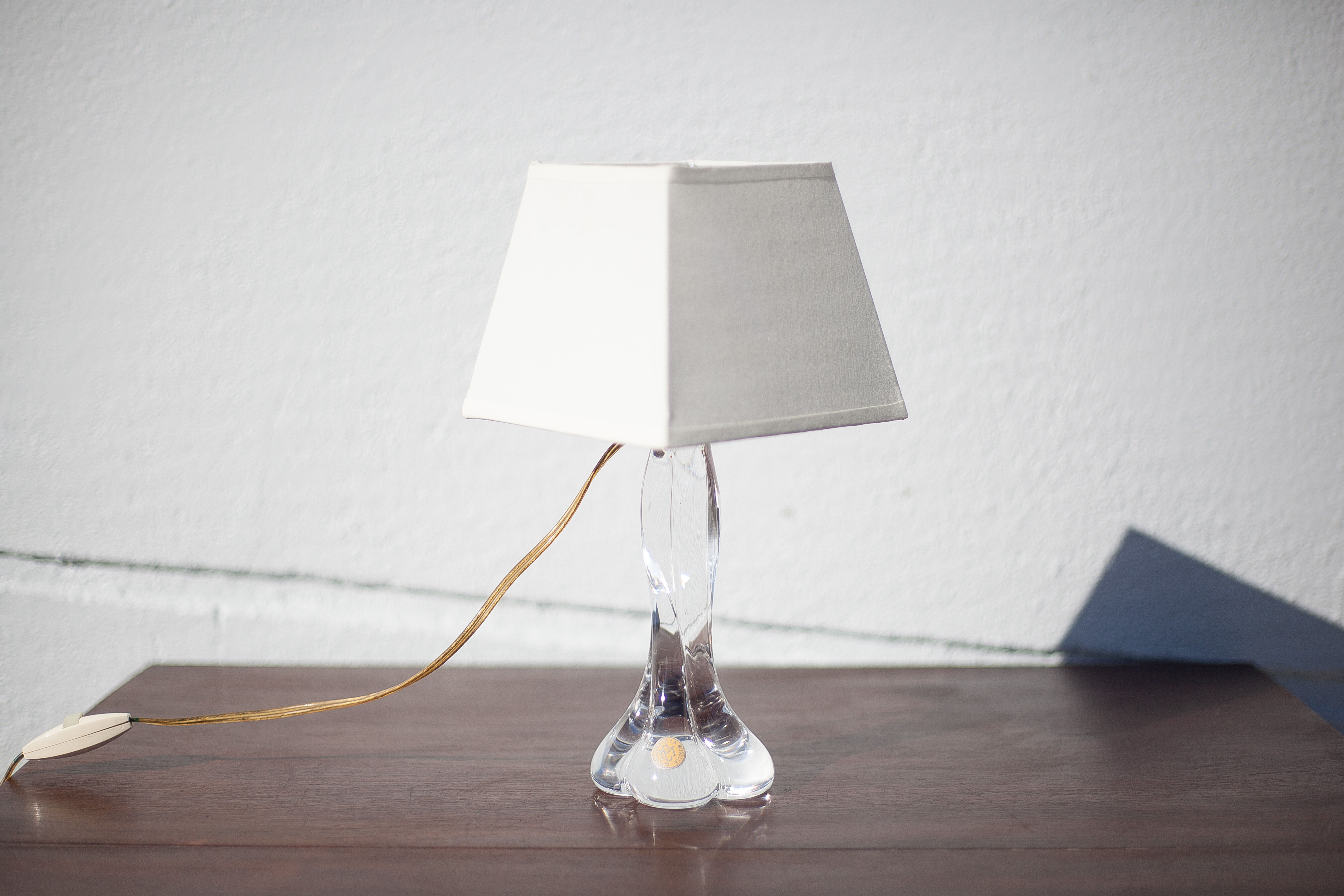 vintage crystal lamp, bedside lamp, Moselle crystal table lamp, interior décor