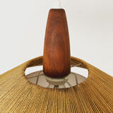 Raffia bast and teak pendant lamp by Temde