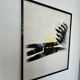 Large abstract expressionist framed painting, signed. Mid to late 20th cent
