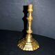 Antique 18th-century octagonal cut-out bronze candlestick in the Louis XIV style.