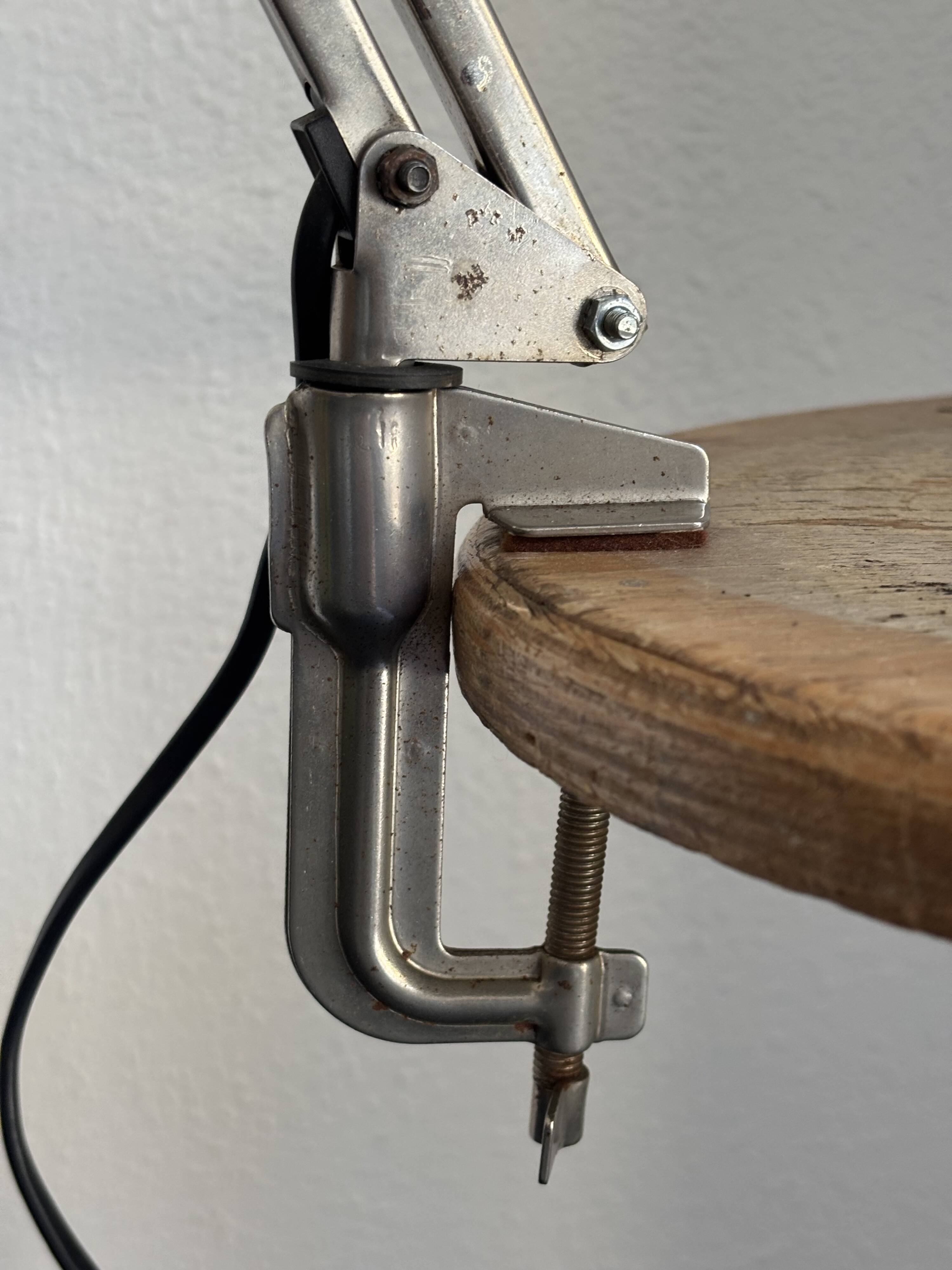 Vintage 1970 Lival P12 architect lamp Finland red steel - 65 cm